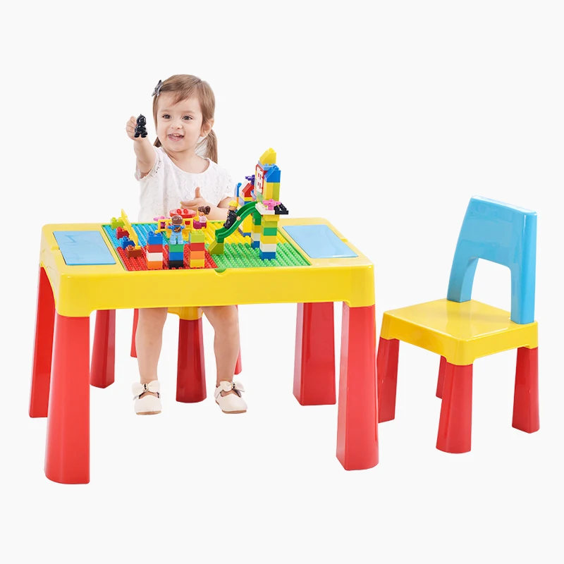 Hot Selling Cheap Custom Kids Block Building Table And Chair Set