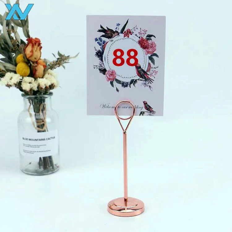 Restaurant Tabletop Metal Wire Circle Shape Menu Holder Table Number Display Rack Western Menu Rack