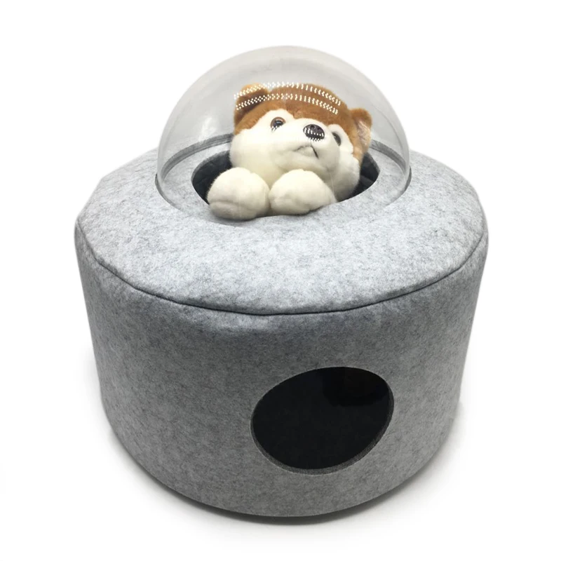 cat sleeping Original Design Space Capsule Cat bed Nordic Felt Net Red Star Vacant Cat Cave bed