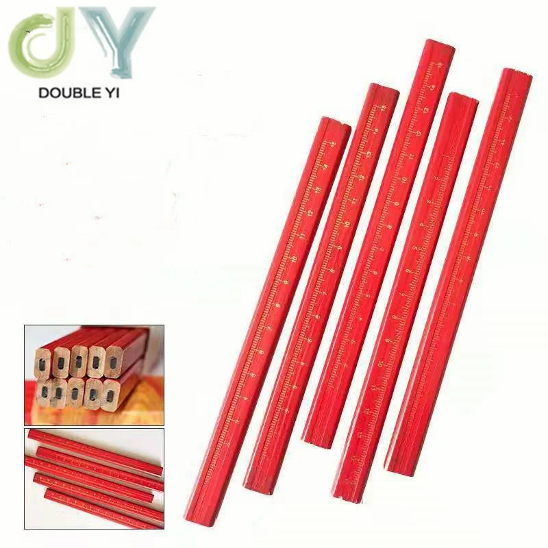 Wholesale Small Octagonal Woodworking Pencil Black Core Square Rod Octagonal Flat Woodworking Pencil