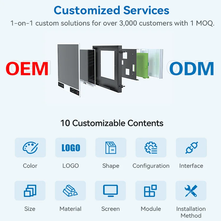 TouchWo 8-21.5 inch touch screen pc wall mounted embedded industrial aio touch panel pc for payment kiosk