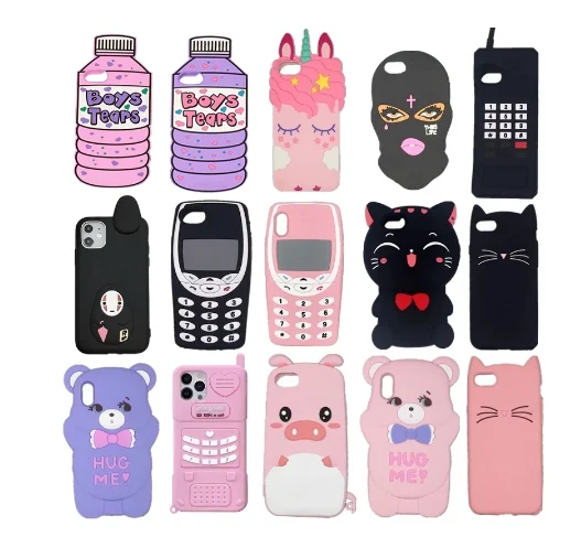 New Fashion Cute Cartoon Design For iPhone X Case Hot Trendy Chic Cool 3D Soft Rubber Silicone Cover For iPhone X