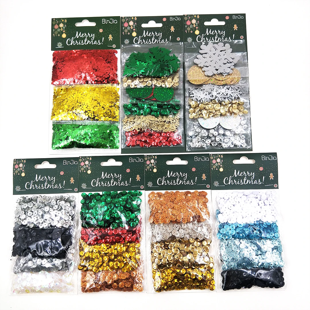 Mix Sizes/Shapes Flake Cup Confetti Sewing Craft Loose Sequins Paillettes Wholesale Christmas Glitter for Festival Decoration