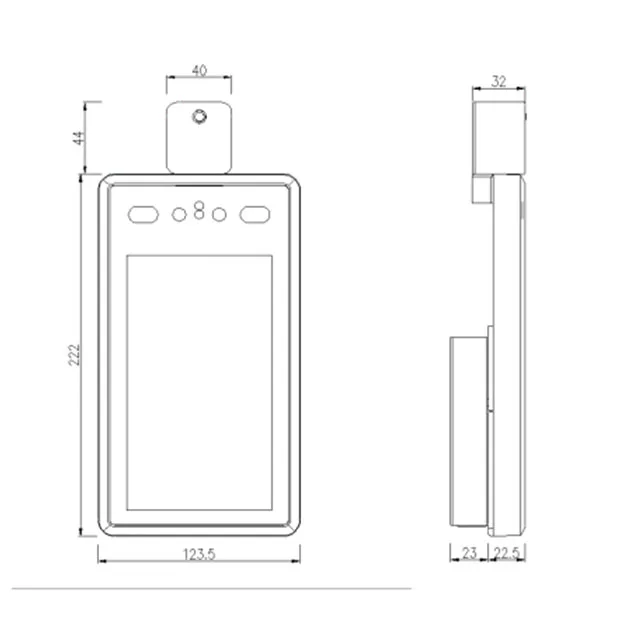 Тепловая температура обнаружения с функцией распознавания лиц контроля доступа по отпечаткам камера