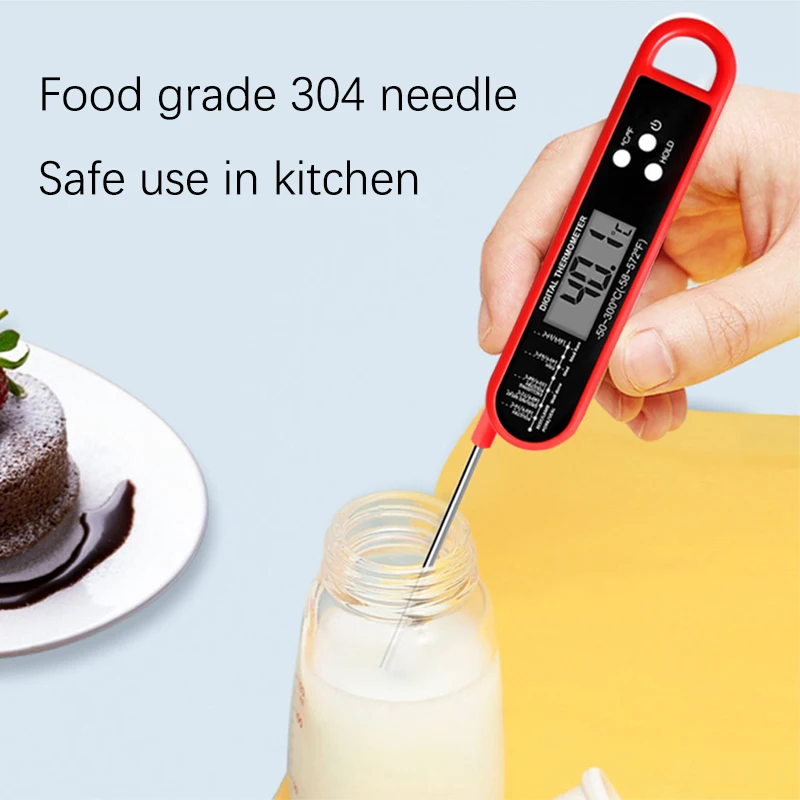 Folding Food Thermometer Grill Meat Kitchen Thermometer Baking Milk Water Thermometer
