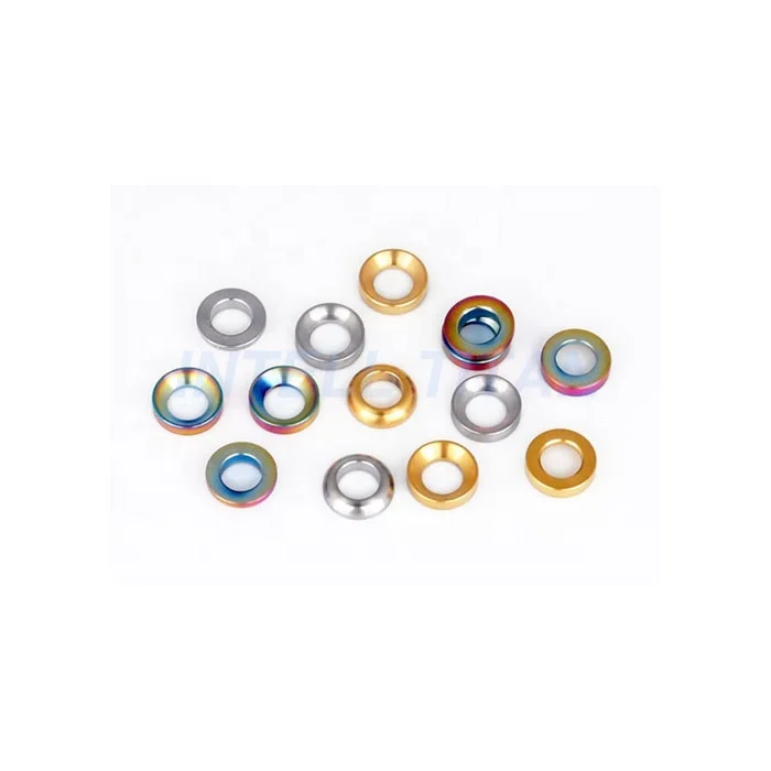 Titanium alloy gr5 titanium bolts bike accessory spacer washer with anodized color