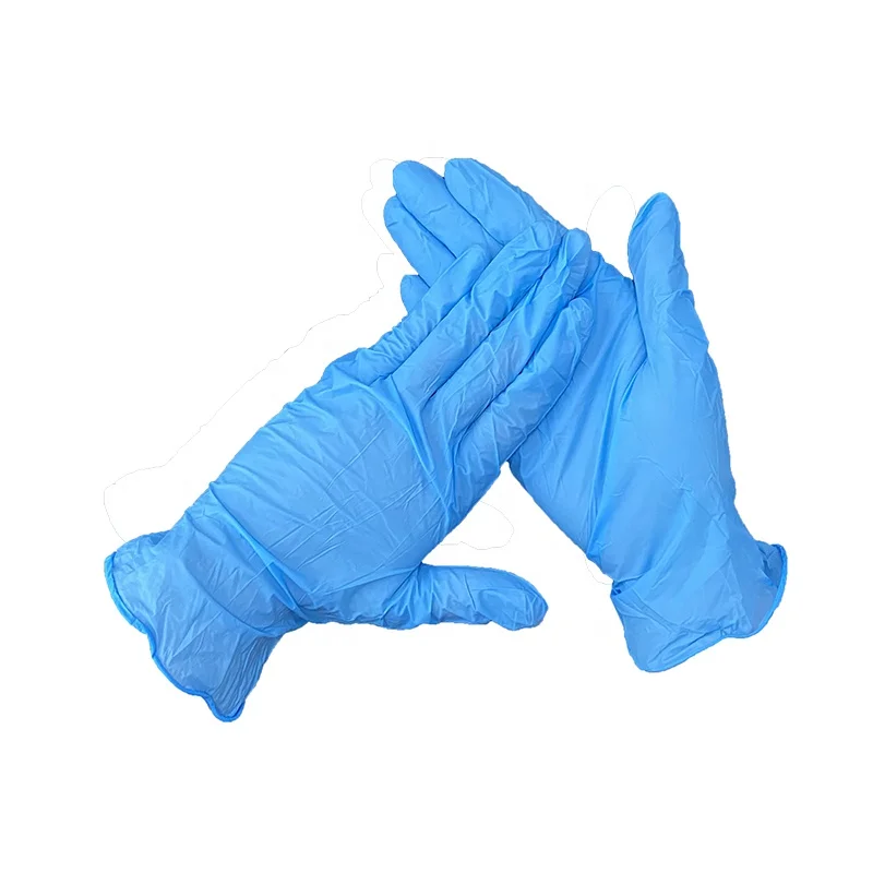 Wholesale 100 Pcs Per Box Manufacturers Cheap Prices Blue Nitrile Gloves Powder Free Pure Nitrile Gloves