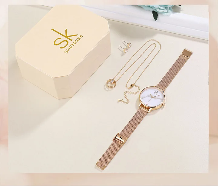 high quality women Fashion Female Quartz Wrist sk time quartz watch Colourful K0039L Ladies Gift sk watch Set With Box