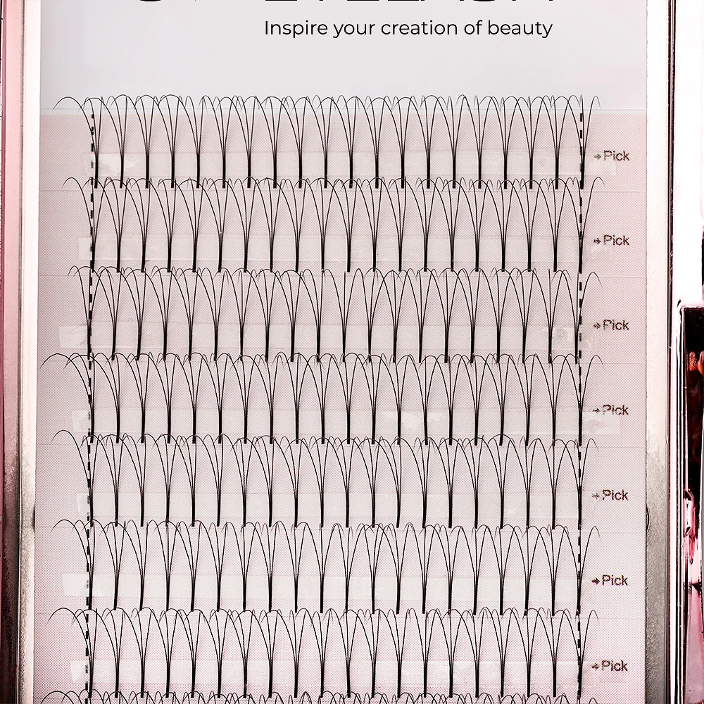 SP EYELASH Long stem Pre Made Fanned Volume Eyelash Extension 3D 4D 5D 6D Fans Lashes 12 Rows