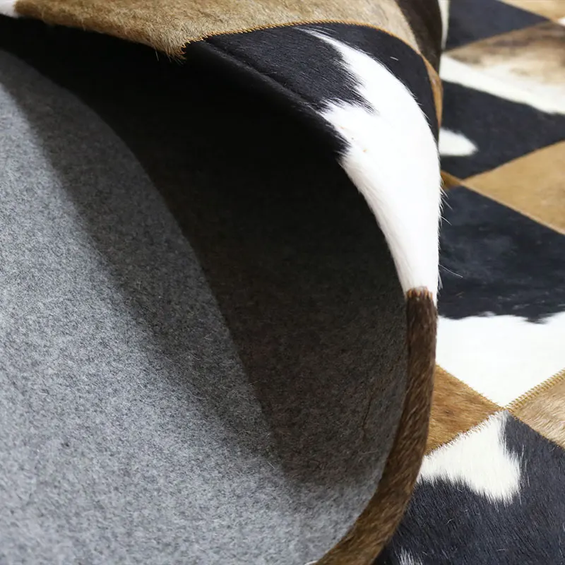 Brazilian imported cowhide light luxury Nordic modern compact carpet