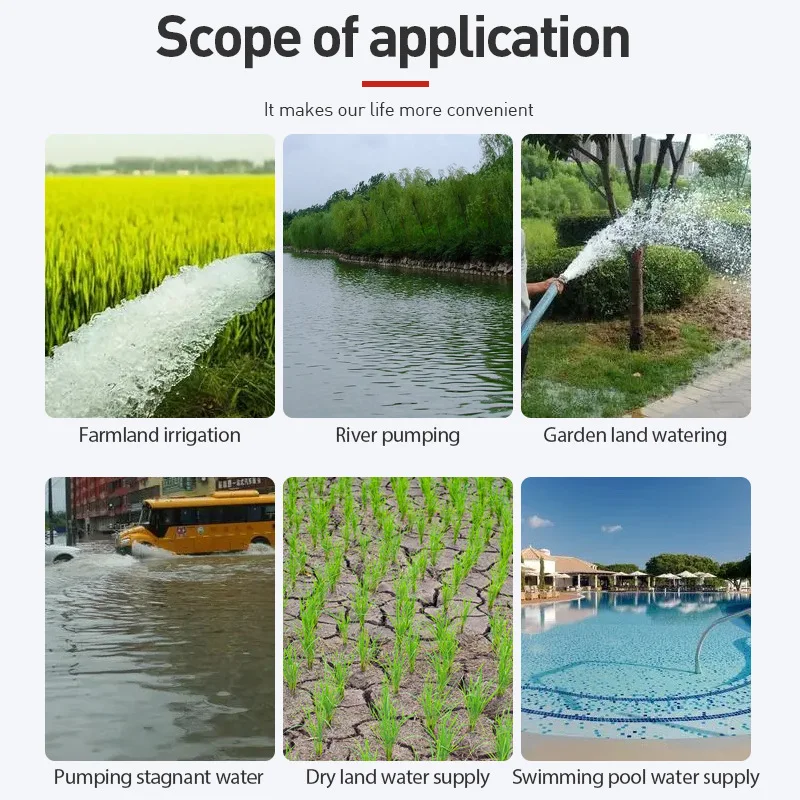 Solar Pump 110V 1500W 2HP Automatic switching High Head High Flow Ground Self priming DC Solar Irrigation Pump