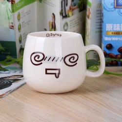 Lovely funny smile face custom colorful decal logo printing design 300ml ceramic coffee drinking water mug cup