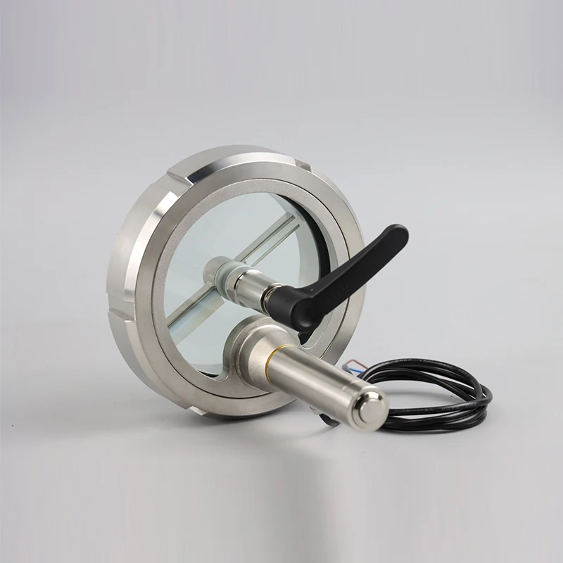 Food Grade Stainless Steel SS304 SS316L Frame Union-type Sight Glass With Light And Wiper