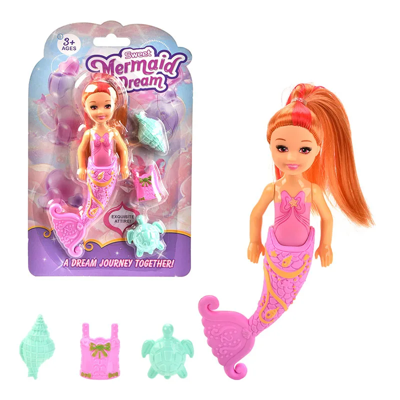 fashion girls dressing up playing doll Clothes Changing 6.5 Inch Mermaid Princess Doll Gift Toys For Kids