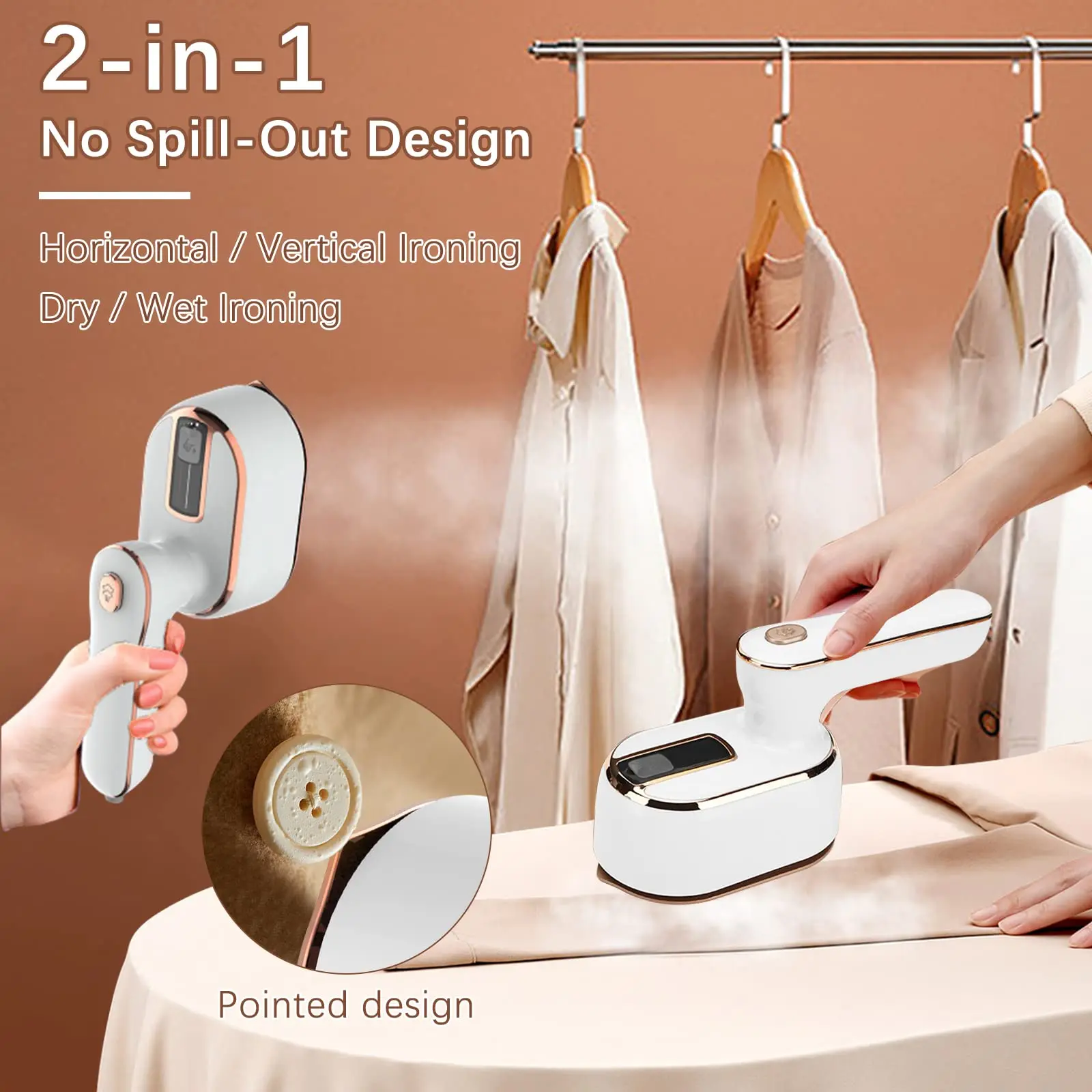 Handheld Wet and Dry Hot Steam Generator Portable Garment Steamer Home Travelling Hanging Ironing New Mini Rotating Steam Iron