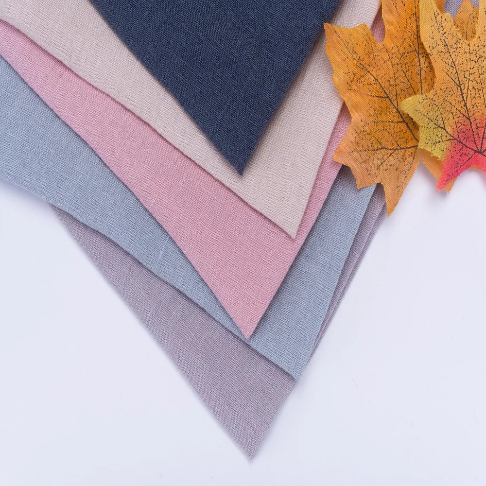 8041# French 100% Linen Fabric  Sandwashed Plain Dyed Stonewashed Linen Fabrics for Clothing