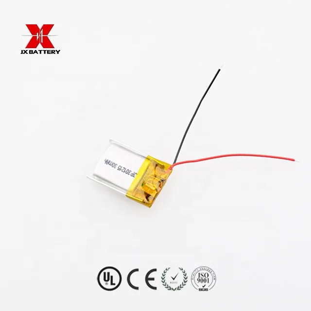 Shenzhen supplier battery 301215 30mah 3.7v small lithium polymer battery for smart device