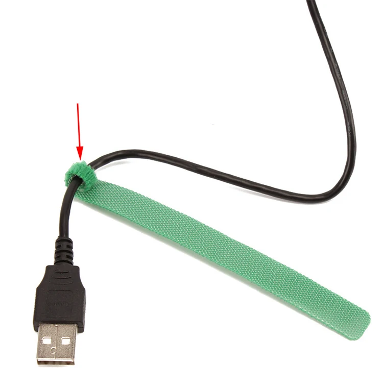 Custom Color Hook and Loop Cable Tie Well-designed Back to Back Wrap Tape for USB Cables