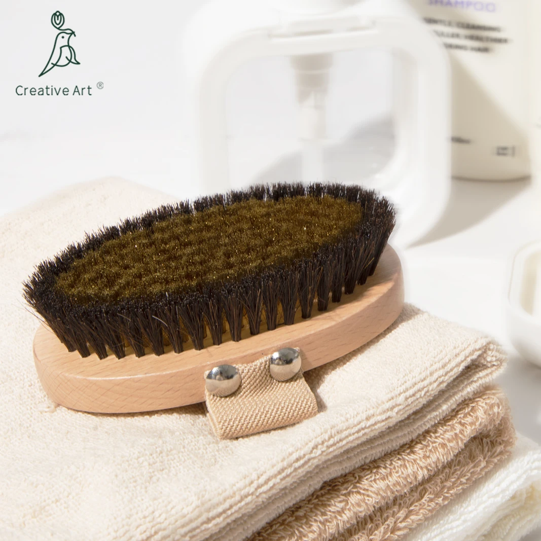 Wholesale Skin Wet Or Dry Shower Brush Black Body Bath Brush With Soft Boar Bristle  Buy Private Label Dry Skin