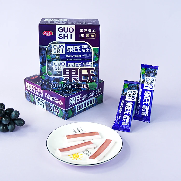 Creative Design Grape Soft Milk Candy Christmas Fruity Jelly Candies Hot Selling Gummy Sweets for Kids