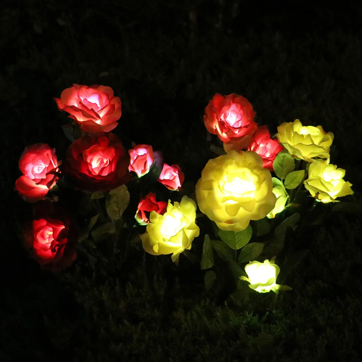 3 LED Outdoor Rose Flower Solar Light Garden Yard Lawn Night Lamp  Landscape Lights Outdoor Garden Decor for Yard Patio Backyard