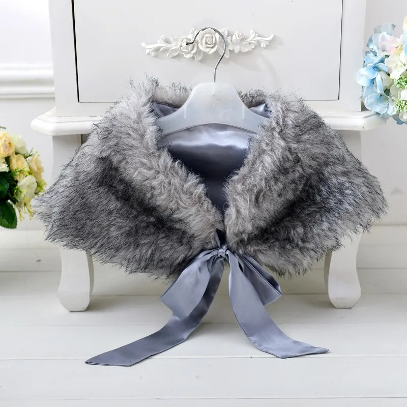 High Quality Coat Fluffy Pashmina Shawl For Girls Party Wear Children Winter Clothes