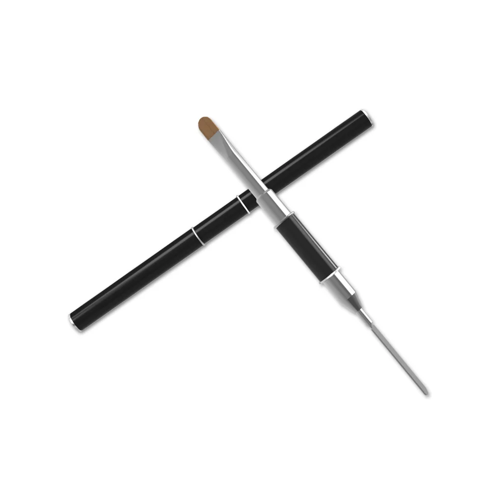 Новая акриловая щетка с двумя насадками для полигель-лака для ногтей