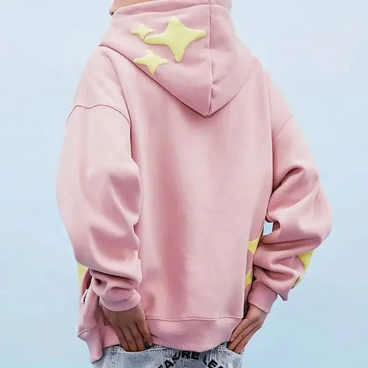 Custom logo cotton heavy oversized mens 3D puff printing hoodies vintage acid washed foam print  full zip up hoodie unisex