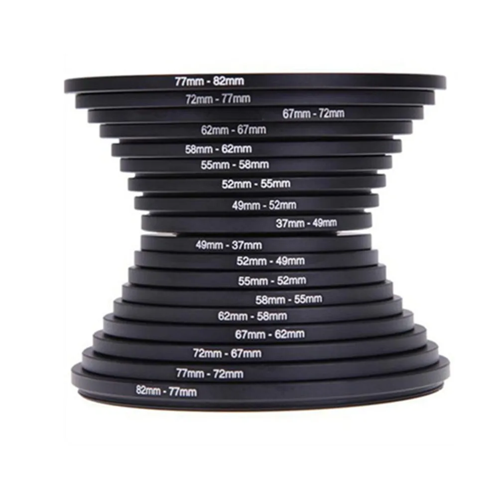 Camera aluminum lens adapt ring 49 mm to 37 40.5 43 46  52 55 58 62 57 72 77 82 mm step up down ring