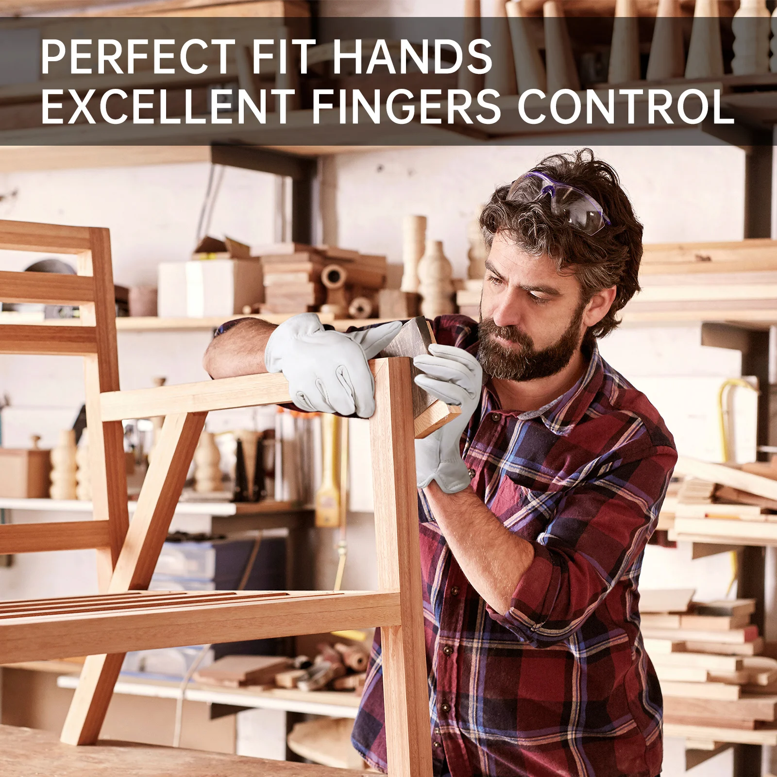 PRI High Quality Full Grain Goatskin Genuine Premium Leather Work Gloves Car Driving Gloves