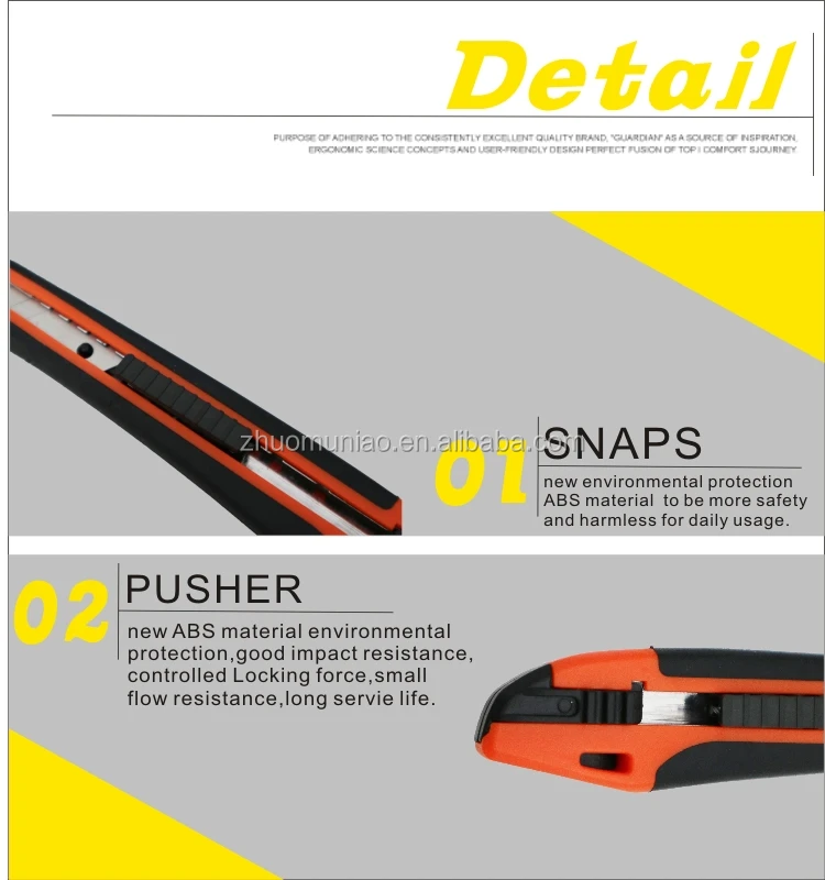 Precision 9MM Cutter Plastic Retractable Pocket Hobby Craft Paper Stationery Sharp Cutting Utility Knife