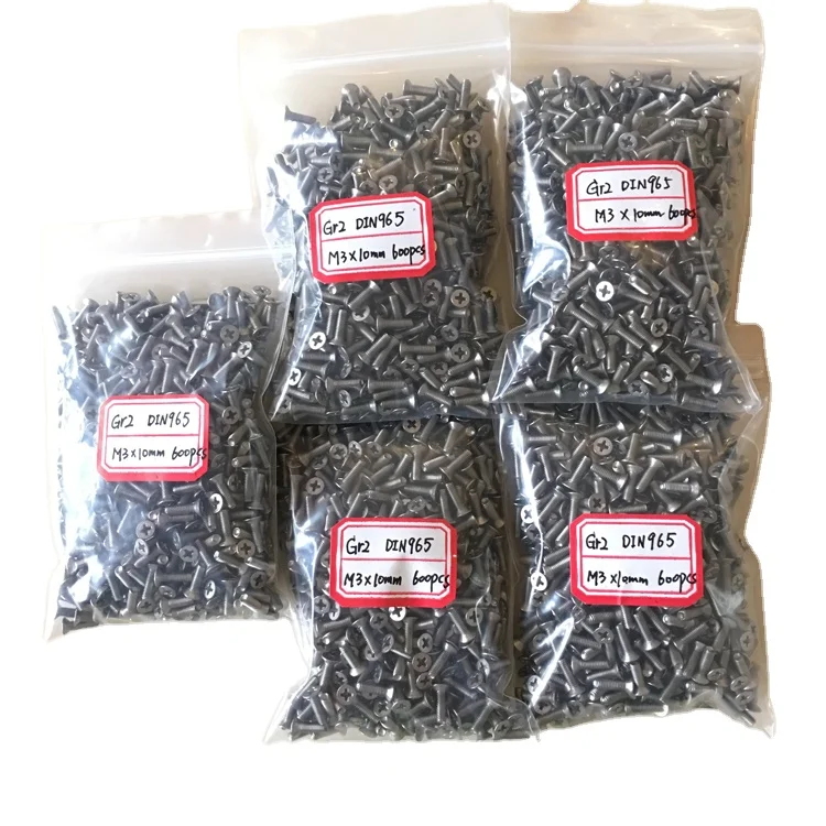 gr2 titanium fasteners new style  flat head bolts