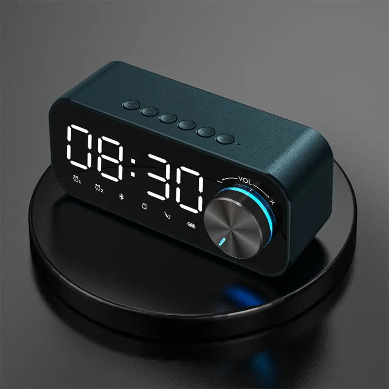  B126 2020 New Wireless BT Speaker Alarm Clock Digital Display LED Subwoofer Music Player