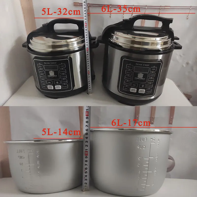 5L 6L Stainless Steel 10 In 1 Multifunctional All In 1 Silver Crest Smart LCD Home Digital Pressure Cooker Electric Rice Cooker