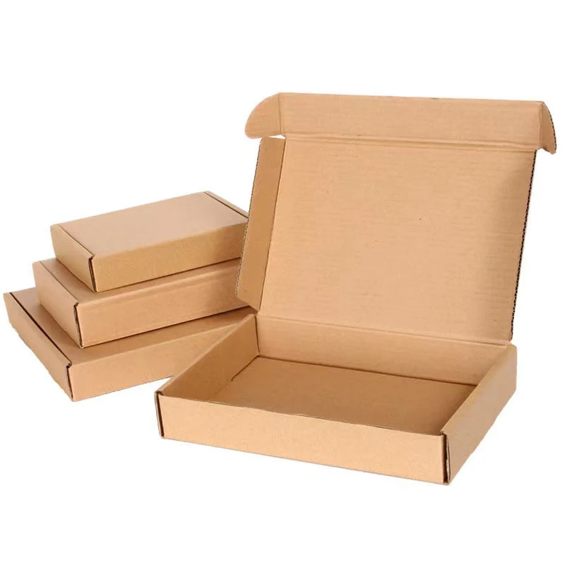 Custom logo printed flat pack folding kraft packaging corrugated die cut mailing box for Amazon Ins