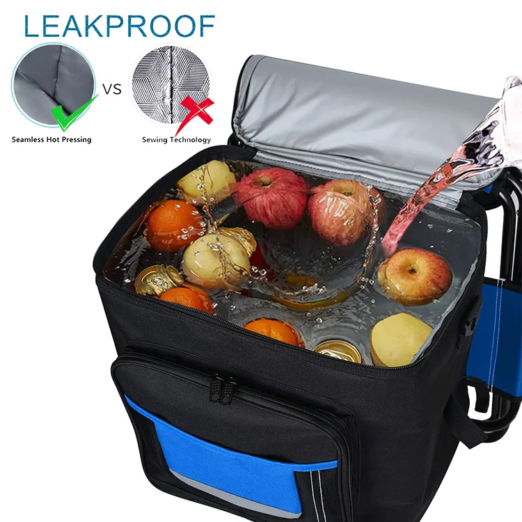 Factory Custom Portable Outdoor Beach Fishing  picnic cooler folding camping chair with cooler