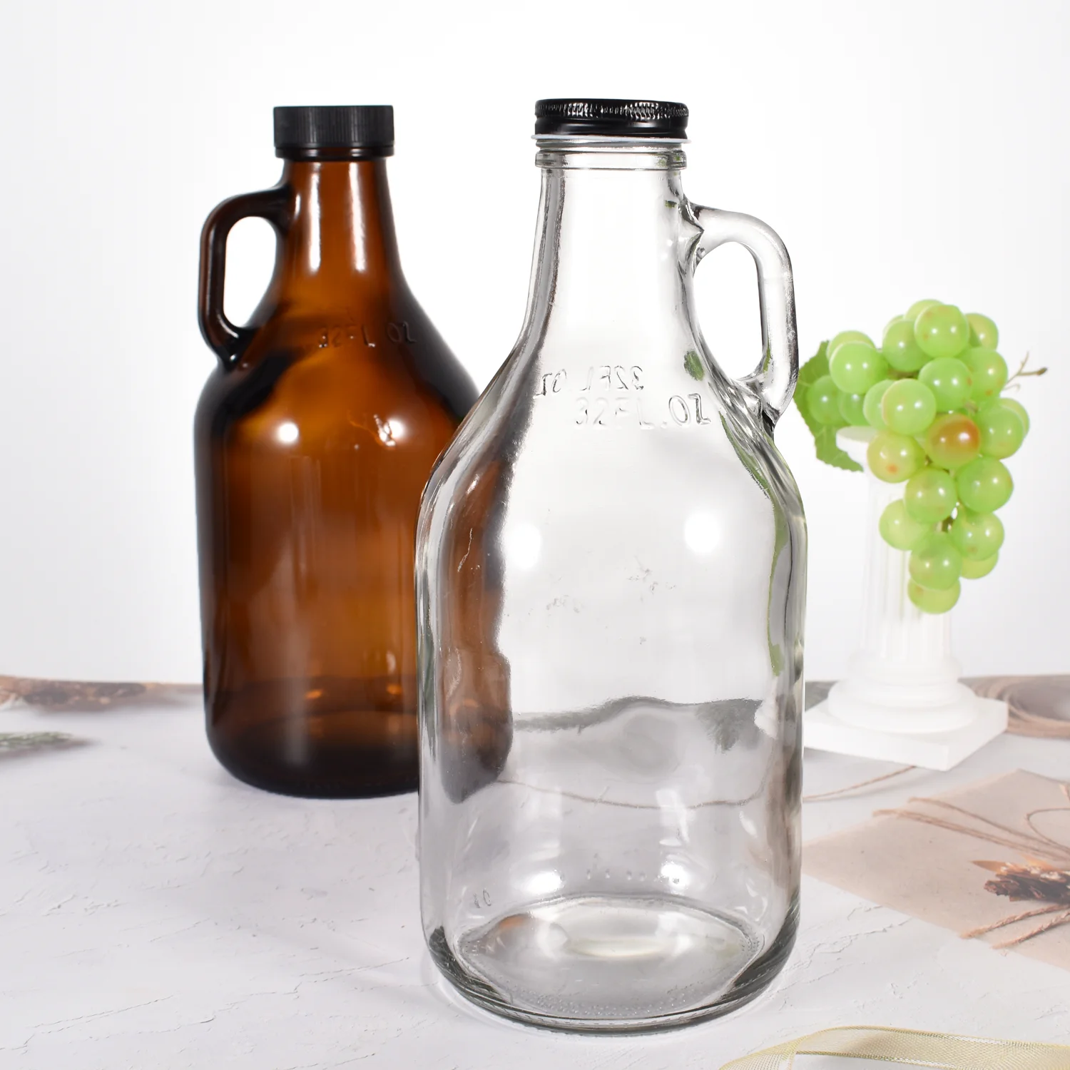 32oz 1L Home kitchen sesame oil camellia oil empty bottle pot container glass bottle sealed food grade oil bottle