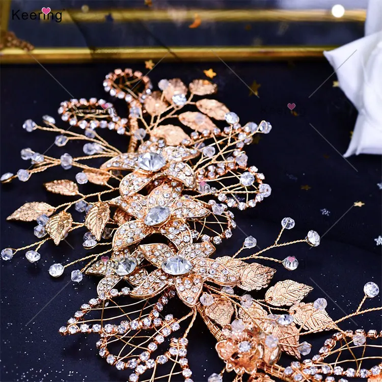 WHD-082 Latest Glass Rhinestones Crystal Flatback Rhinestones Hair Accessories Wedding Bridal Jewelry Floral Applique