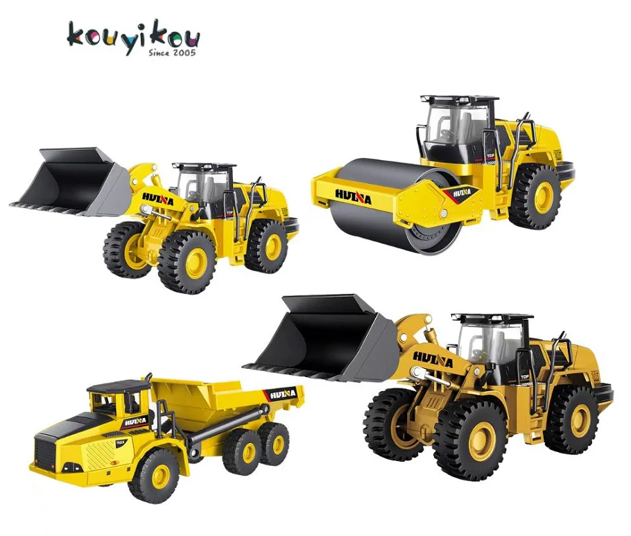 KYK New Product 2022 Huina 1569 Engineering Vehicle Set Rc Truck  Simulation RC Bulldozer Machine Car Toys