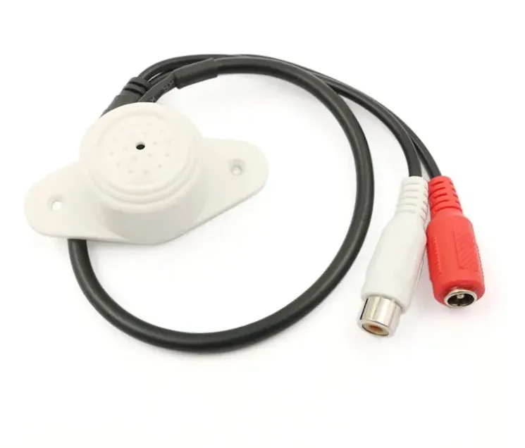 CCTV Microphone Audio Input Wide Range Audio Pick Up Sound Device For Security  DVR  Cameras Surveillance Monitor