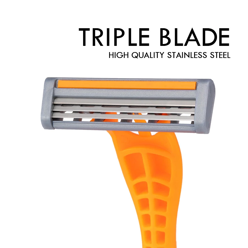 Pearlmax 6pcs/pack Thriple Blades Facial Hair Remover Pivoted Women Safety Body Beauty Shaving Razor Kit
