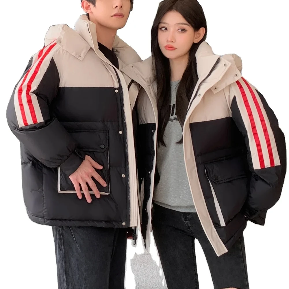LULUSEN NEW IN Unisex Custom Winter Korea Style  Warm Hoodie Jacket For Men Goose Down Padded Bubble Jacket