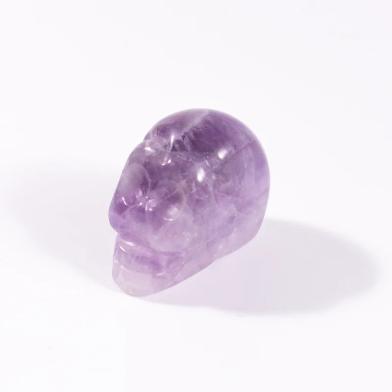 Natural Hand Carved Natural Crystal Stone Skulls Hollow Skulls Gem Collection Crafts for Healing Crystal Tumble Skulls Stones