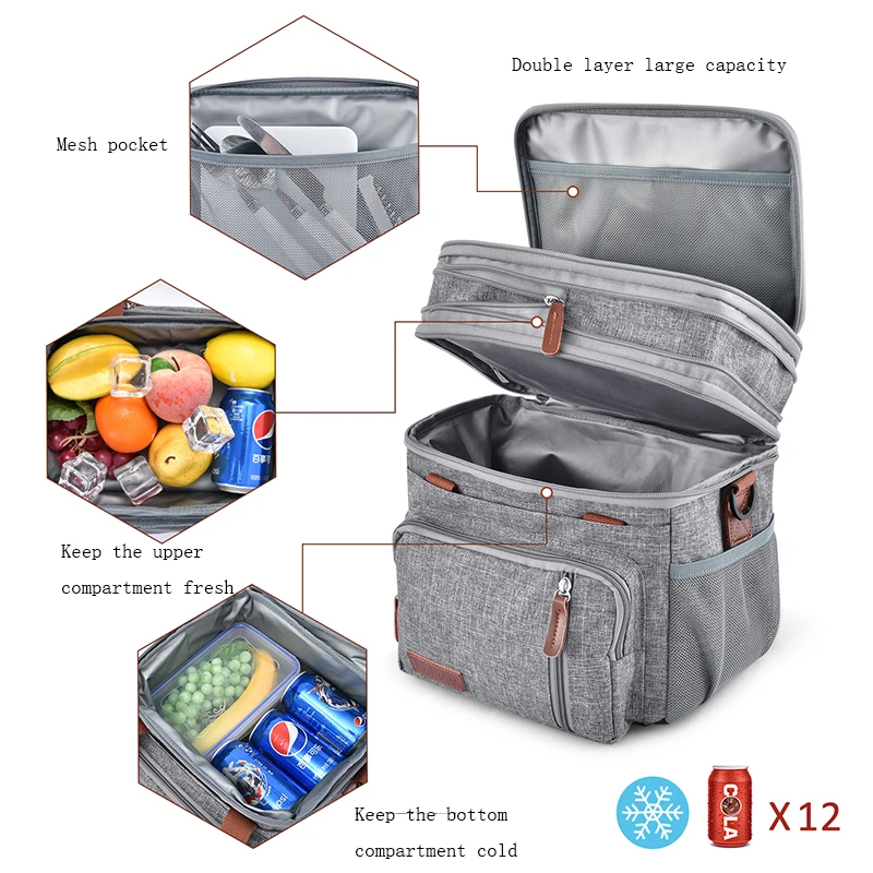 Custom BG2320 Fashion Portable Outdoor Customized Bag Food Delivery Picnic Camping Large Capacity Lunch Cooler Bags manufacturer