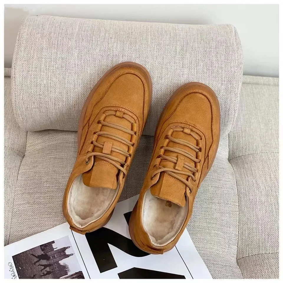 Новинка 2021, дизайнерские стильные зимние повседневные ботильоны из натуральной овечьей кожи на шнуровке для мужчин