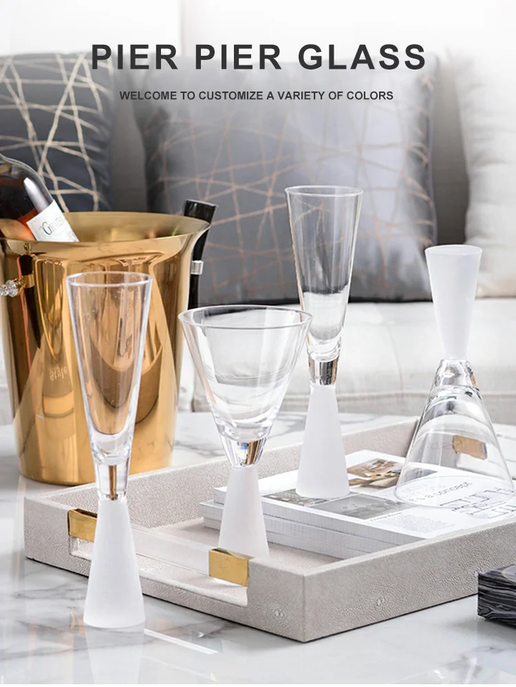 Amazon Best Selling thick stem colored Wine Glass