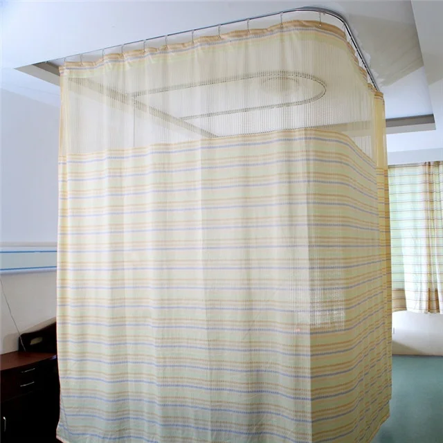 High quality NFPA701 flame retardant polyester knitted ready made medical curtain screen hospital curtain room divider