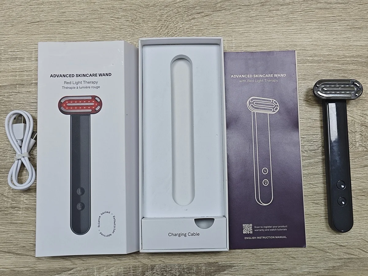 Anti-aging 4 In 1 Ems Microcurrent Face Massager 630nm Red Light Therapy Vibrating Neck Face Beauty Device