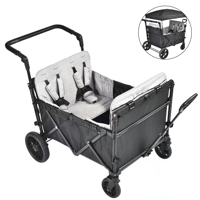 Custom Kids Trolley Foldable Wagon Cart Canoppy With 4 Seater Push Baby Trend Expedition 2-in-1 Stroller Wagon Kids Outdoor