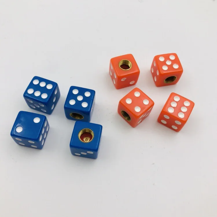 4 Orange Dice Tire/Wheel Air Stem Valve Caps Covers for car truck hot